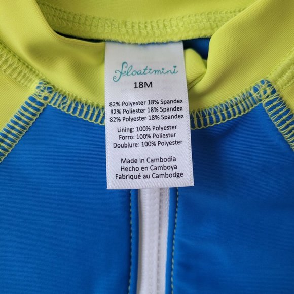 Floatmini Baby Boy Crocodile Swimsuit in Blue/Green Size 18M - Picture 3 of 4